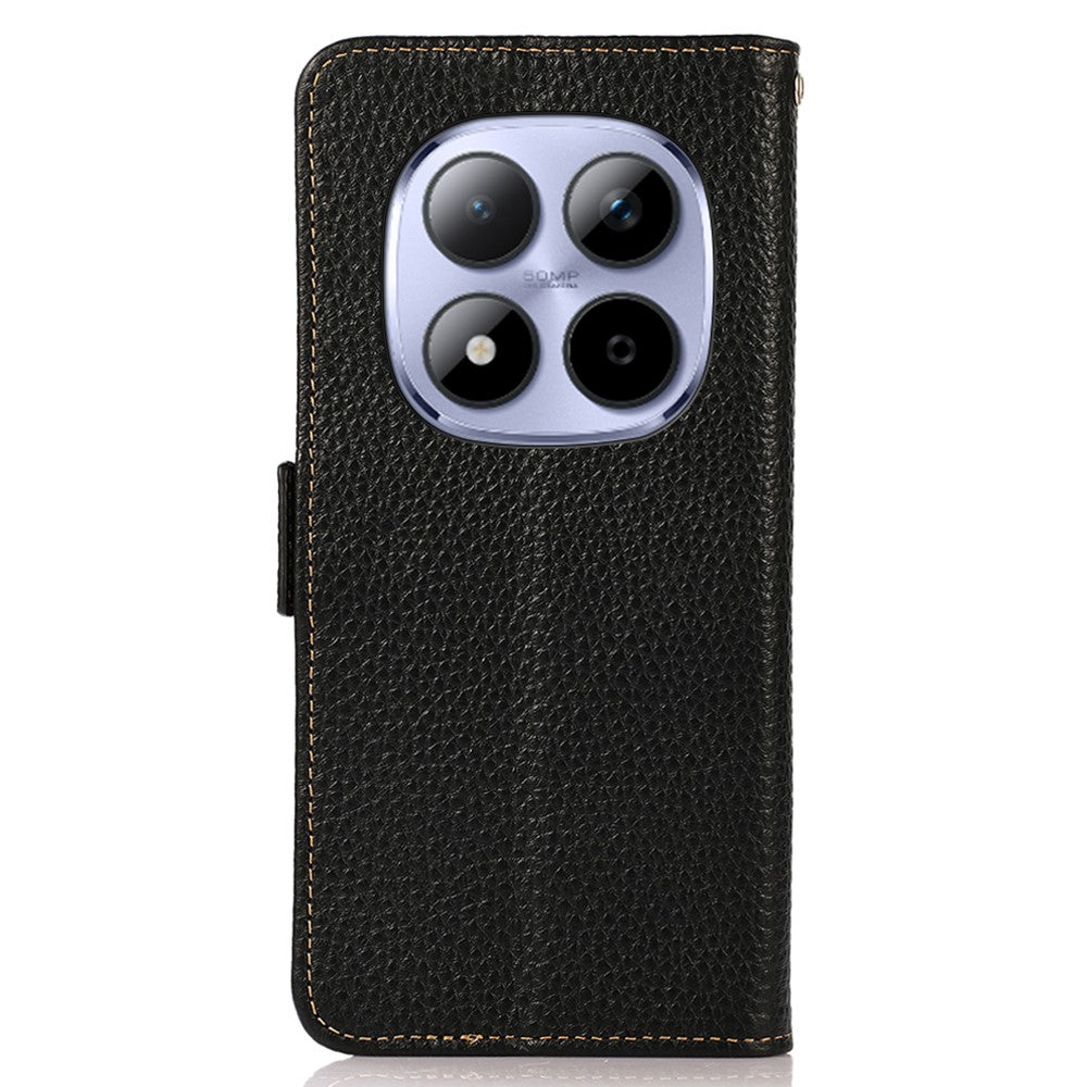 KHAZNEH for Xiaomi Poco M8 Pro 5G / Redmi Note 15 Pro+ 5G (Global) Phone Case Genuine Cow Leather Cover RFID Blocking
