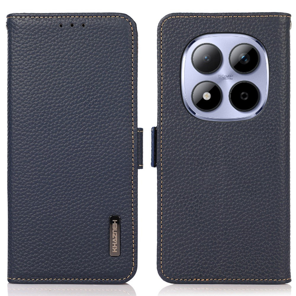KHAZNEH for Xiaomi Poco M8 Pro 5G / Redmi Note 15 Pro+ 5G (Global) Phone Case Genuine Cow Leather Cover RFID Blocking