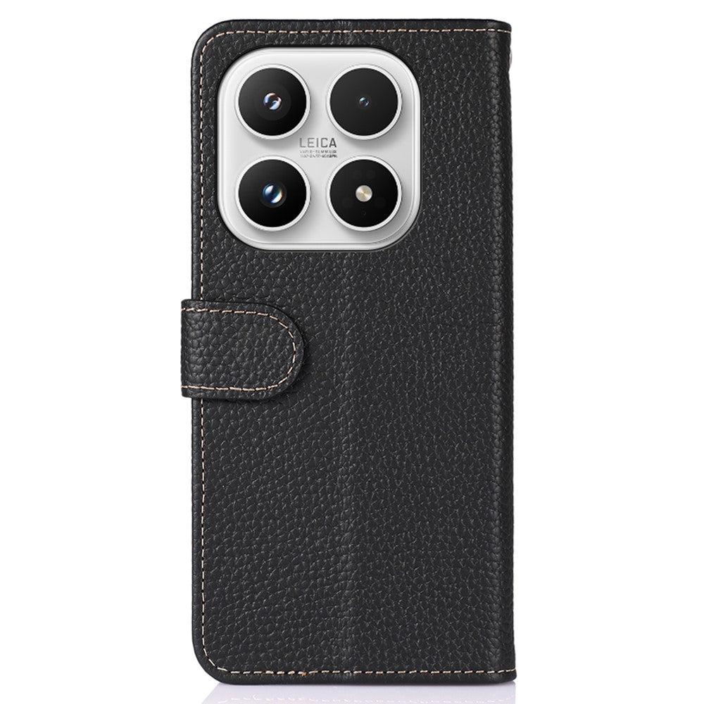 KHAZNEH For Xiaomi 17 Case Genuine Cow Leather Flip Phone Cover