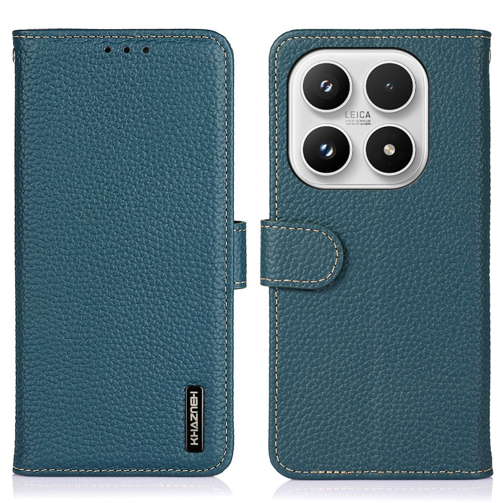 KHAZNEH For Xiaomi 17 Case Genuine Cow Leather Flip Phone Cover