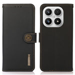 KHAZNEH for Xiaomi 17 Case Genuine Cow Leather RFID Blocking Wallet Phone Cover