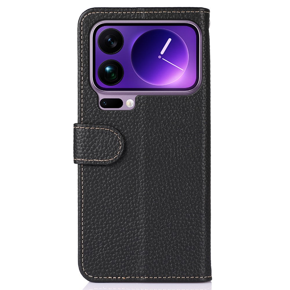 KHAZNEH For Xiaomi 17 Pro Case Genuine Cow Leather Flip Phone Cover