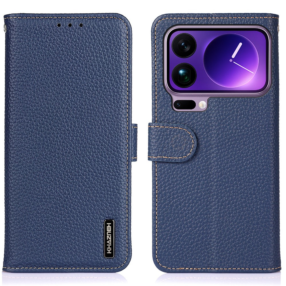 KHAZNEH For Xiaomi 17 Pro Case Genuine Cow Leather Flip Phone Cover