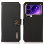 KHAZNEH for Xiaomi 17 Pro Max Case Genuine Cow Leather RFID Blocking Wallet Phone Cover