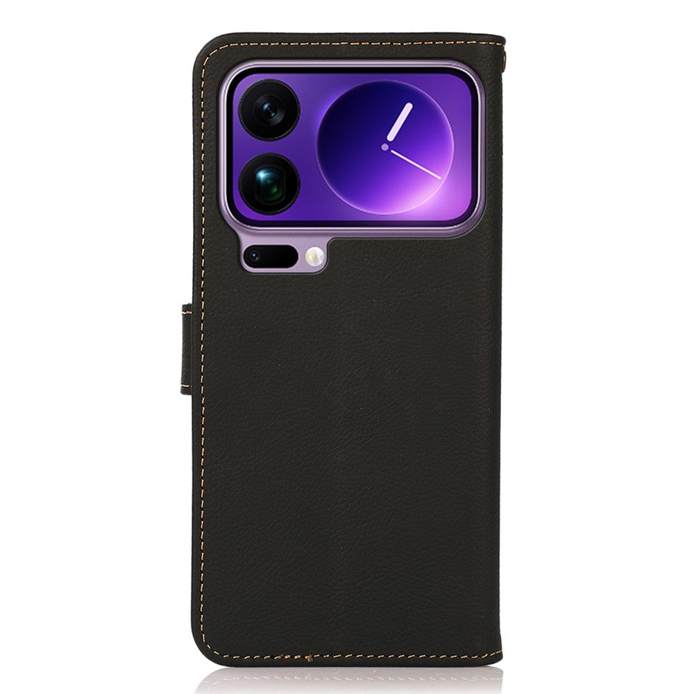 KHAZNEH for Xiaomi 17 Pro Max Case Genuine Cow Leather RFID Blocking Wallet Phone Cover