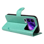 For Xiaomi 17 Pro Max PU Leather Cases Flower Pattern Wallet Stand Phone Cover with Strap