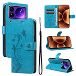 For Xiaomi 17 Pro Max PU Leather Cases Flower Pattern Wallet Stand Phone Cover with Strap