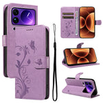 For Xiaomi 17 Pro Max PU Leather Cases Flower Pattern Wallet Stand Phone Cover with Strap