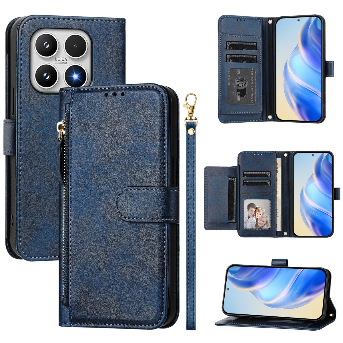 For Xiaomi 17 Case Zipper Pocket Multiple Card Slots Leather Phone Cover
