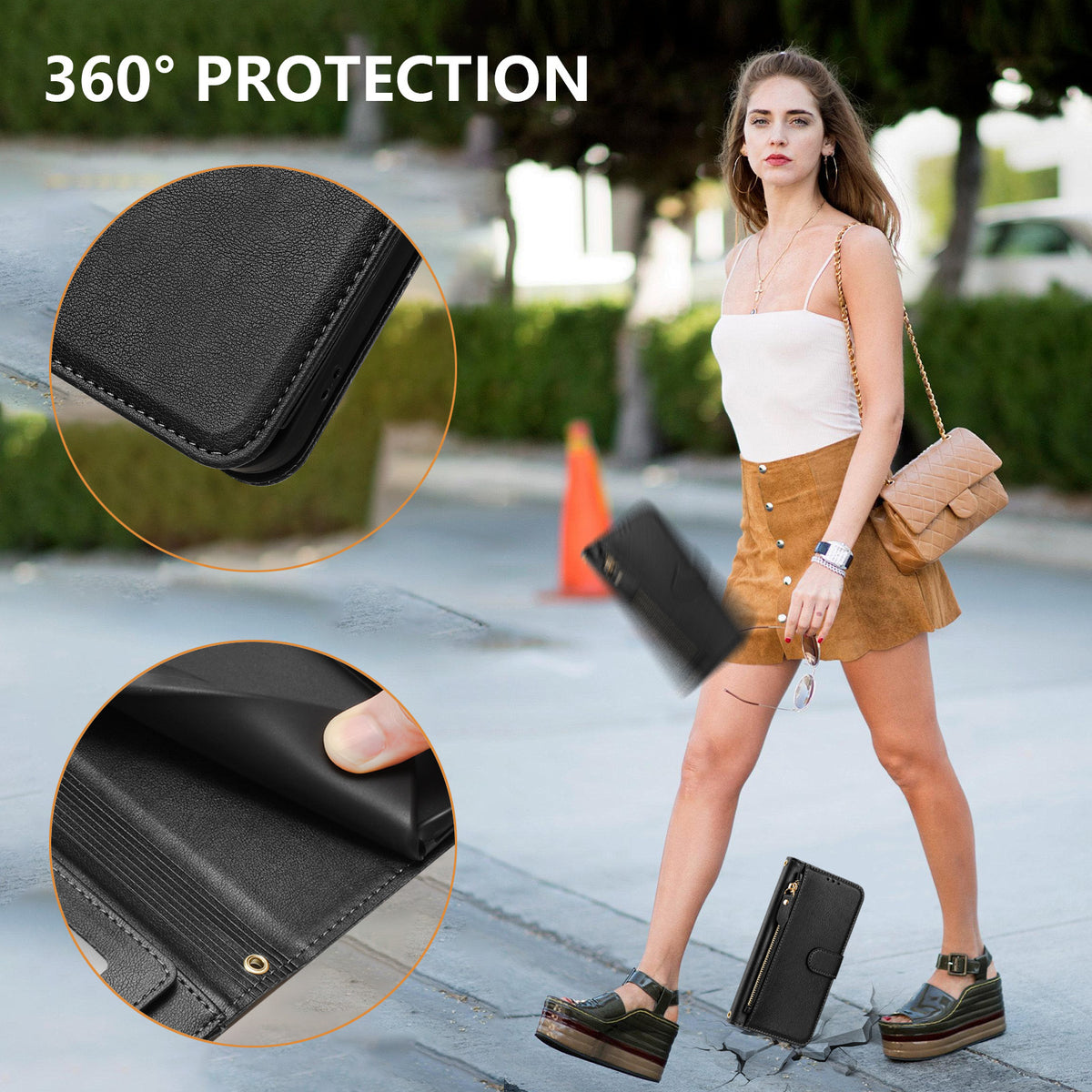 For Xiaomi 17 Pro Max Case Zipper Pocket Multiple Card Slots Leather Phone Cover