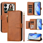 For Xiaomi 17 Pro Max Case Zipper Pocket Multiple Card Slots Leather Phone Cover