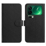 For Xiaomi 17 Pro Max Case Wallet Stand Litchi Texture Genuine Cow Leather Flip Phone Cover