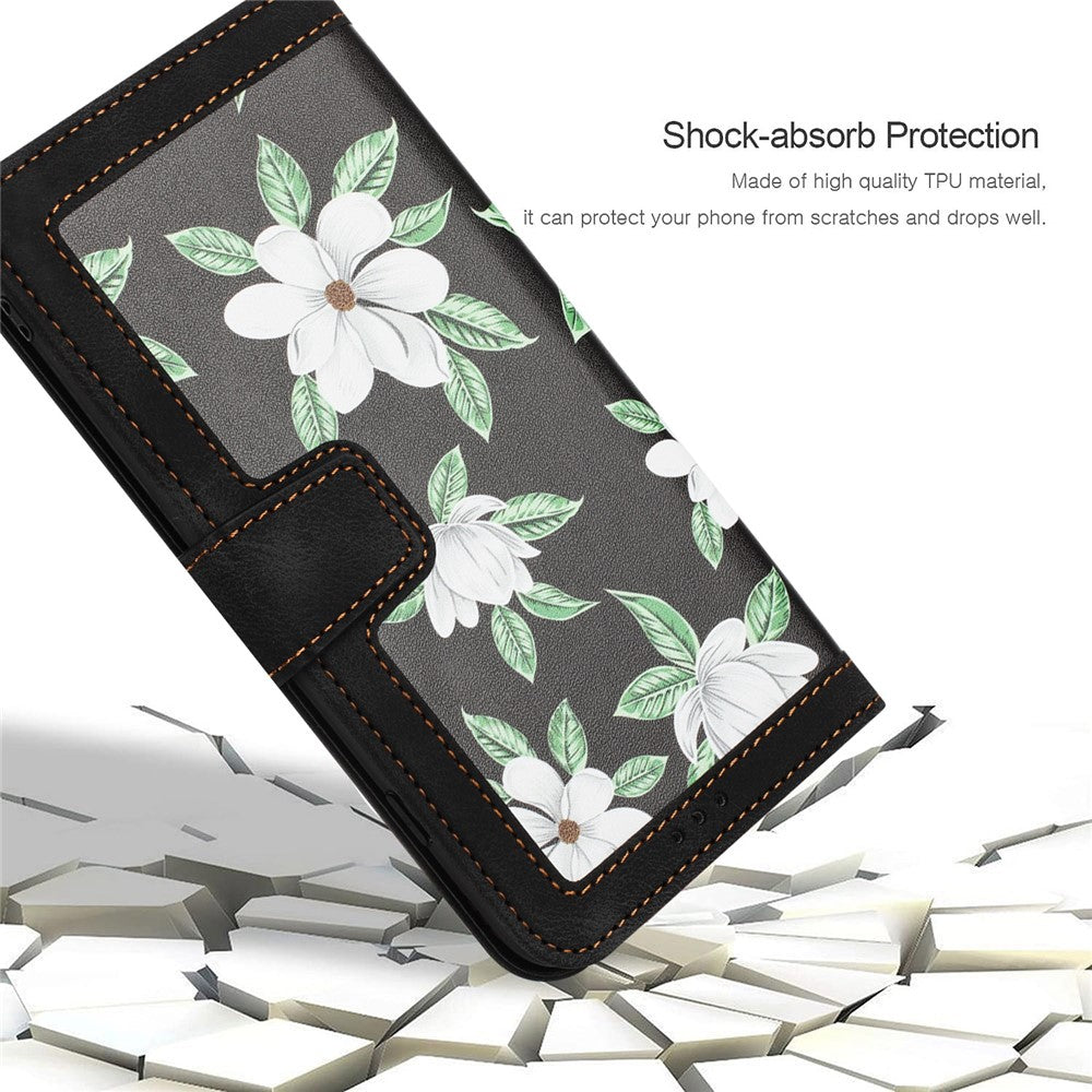 PU Leather Case For Honor 400 Smart 5G / 4G / X7d 4G Floral Phone Cover with Card Slots