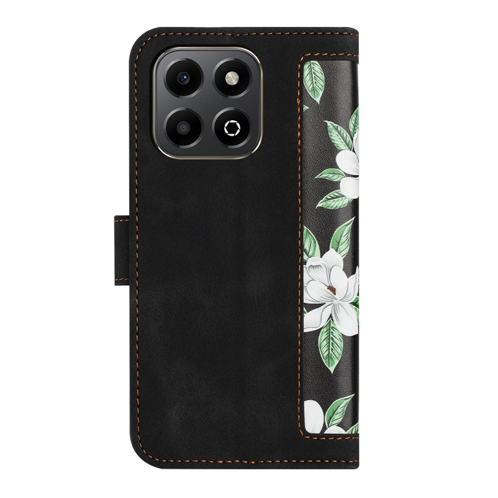 PU Leather Case For Honor 400 Smart 5G / 4G / X7d 4G Floral Phone Cover with Card Slots