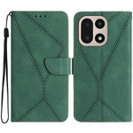 OnePlus 15 5G-skal Skin Touch Lines Präglade PU-läder Flip-fodral