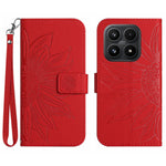 For Xiaomi 17 Case Sunflower Imprint Leather Wallet Phone Cover with Wrist Strap
