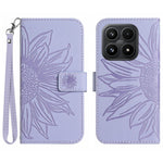 For Xiaomi 17 Case Sunflower Imprint Leather Wallet Phone Cover with Wrist Strap