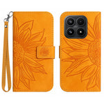 For Xiaomi 17 Case Sunflower Imprint Leather Wallet Phone Cover with Wrist Strap
