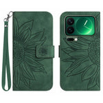 For Xiaomi 17 Pro Max Case Sunflower Imprint Leather Wallet Phone Cover with Wrist Strap