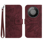 For Honor Magic8 Lite 5G / X9d 5G / X70 5G Case Sunflower Imprint Leather Wallet Phone Cover with Wrist Strap