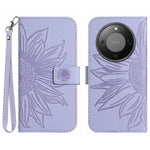 For Honor Magic8 Lite 5G / X9d 5G / X70 5G Case Sunflower Imprint Leather Wallet Phone Cover with Wrist Strap