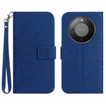 For Honor Magic8 Lite 5G / X9d 5G / X70 5G Case Sunflower Imprint Leather Wallet Phone Cover with Wrist Strap