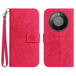 For Honor Magic8 Lite 5G / X9d 5G / X70 5G Case Sunflower Imprint Leather Wallet Phone Cover with Wrist Strap