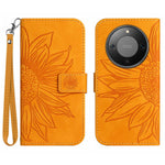 For Honor Magic8 Lite 5G / X9d 5G / X70 5G Case Sunflower Imprint Leather Wallet Phone Cover with Wrist Strap