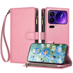 For Xiaomi 17 Pro Leather Case Zipper Wallet Stand Shockproof Phone Cover with Wrist Strap