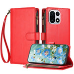 For OnePlus 15 5G Leather Case Zipper Wallet Stand Shockproof Phone Cover with Wrist Strap