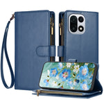For OnePlus 15 5G Leather Case Zipper Wallet Stand Shockproof Phone Cover with Wrist Strap
