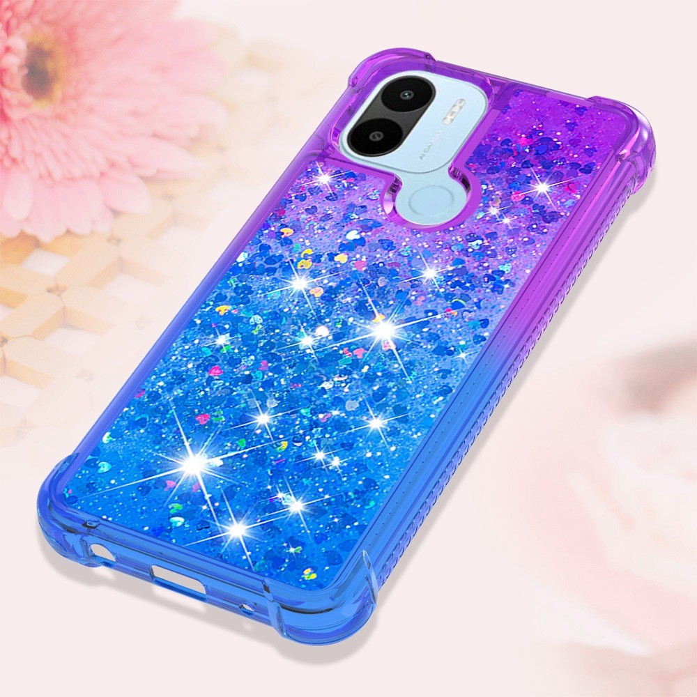 YB Quicksand Series-3 for Xiaomi Redmi A1 4G / A2 4G / A1+ 4G / A2+ 4G / Poco C50 4G Gradient Color TPU Phone Case Bump Proof Quicksand Liquid Flowing Sequins Protective Cover