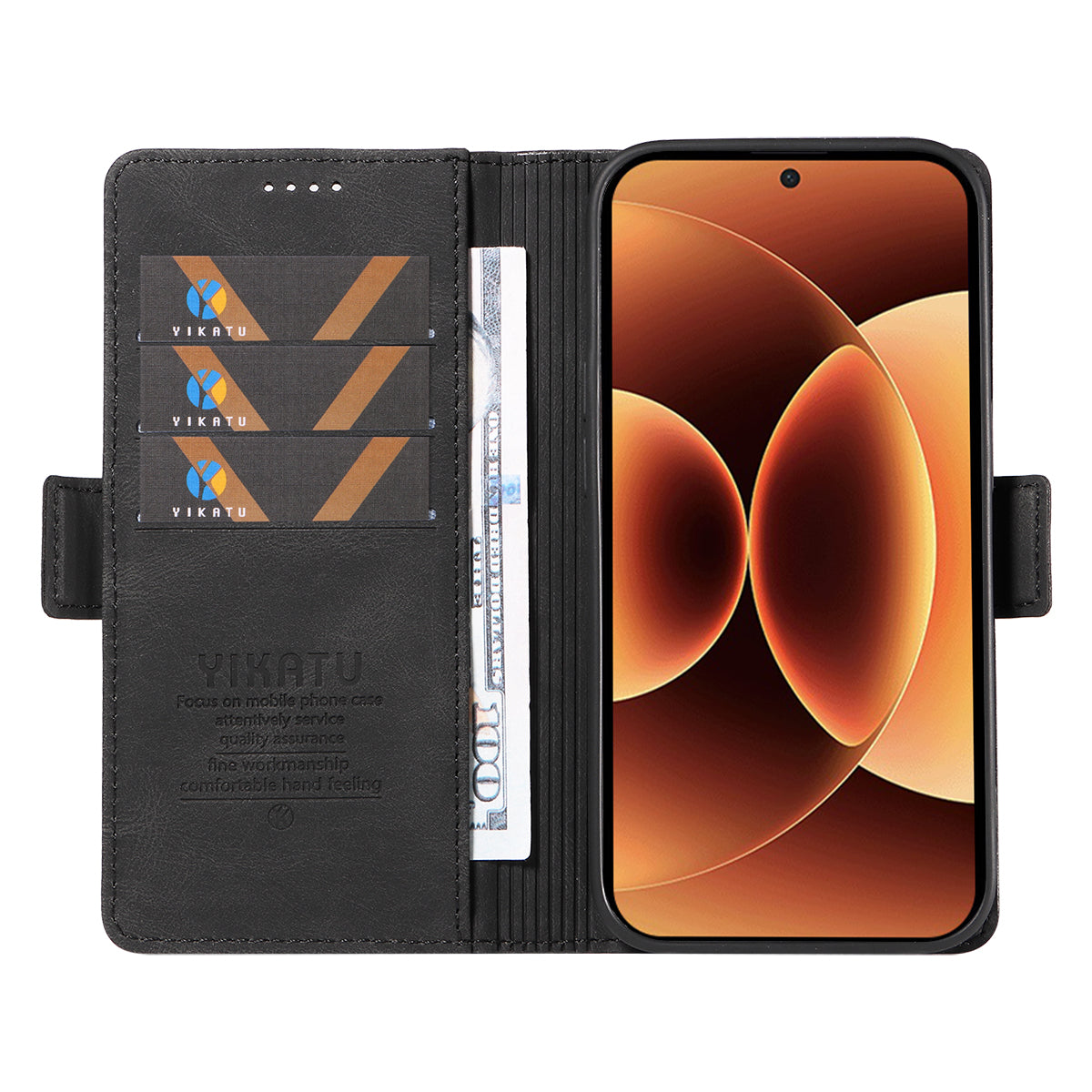 YIKATU For Xiaomi 17 Pro Max Leather Case  YK-005 Skin-touch Feeling Wallet Phone Cover