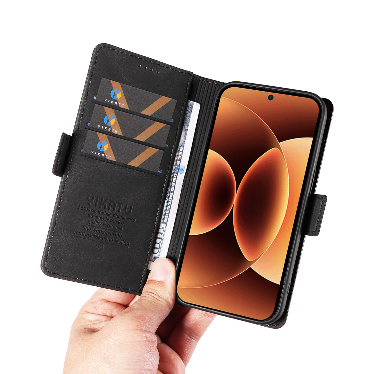 YIKATU For Xiaomi 17 Pro Max Leather Case  YK-005 Skin-touch Feeling Wallet Phone Cover