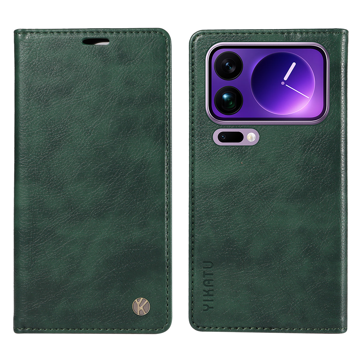 YIKATU For Xiaomi 17 Pro Max Wallet Case  YK-006 Magnetic Closure Leather Phone Cover Litchi Texture