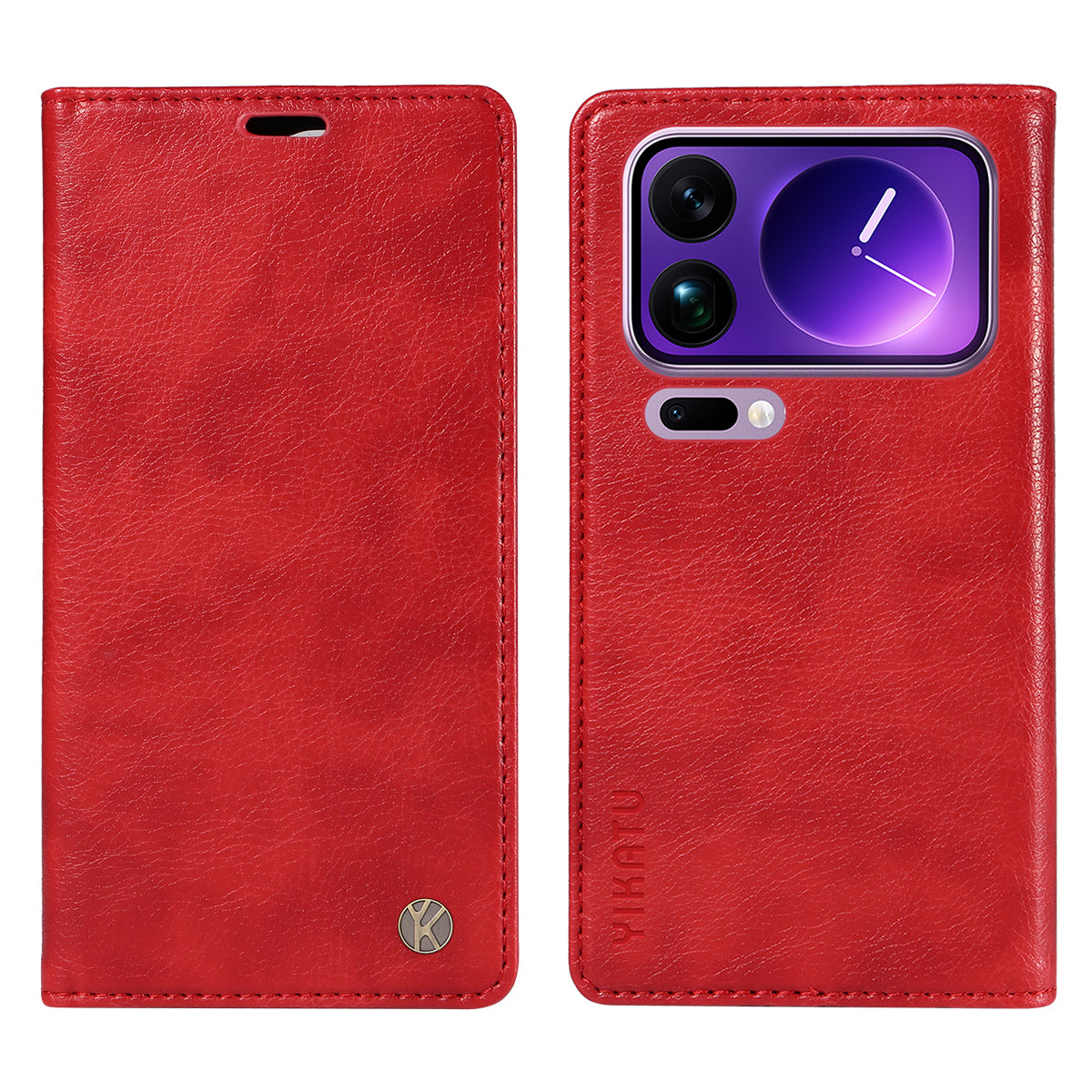 YIKATU For Xiaomi 17 Pro Max Wallet Case  YK-006 Magnetic Closure Leather Phone Cover Litchi Texture