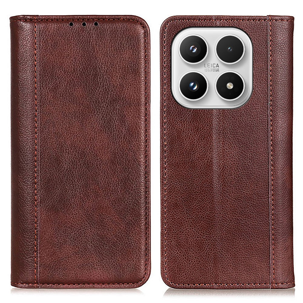 For Xiaomi 17 Stand Case Split Leather Litchi Texture Wallet Phone Cover