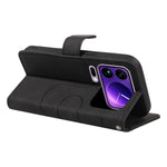 For Xiaomi 17 Pro Max Wallet Case Leather Phone Cover Stand with Curved Line Design