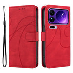 For Xiaomi 17 Pro Max Wallet Case Leather Phone Cover Stand with Curved Line Design