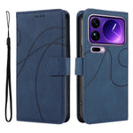 For Xiaomi 17 Pro Max Wallet Case Leather Phone Cover Stand with Curved Line Design