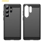 AMORUS For Samsung Galaxy S26 Ultra Case Carbon Fiber Texture Brushed Protective Phone Cover