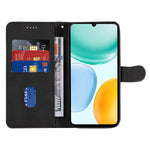 For Honor X5c Plus 4G Wallet Case Leather Phone Cover Stand with Curved Line Design