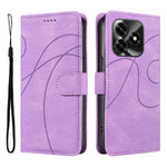 For Honor X5c Plus 4G Wallet Case Leather Phone Cover Stand with Curved Line Design