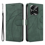 For Honor X5c Plus 4G Wallet Case Leather Phone Cover Stand with Curved Line Design