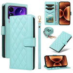 For Xiaomi 17 Pro Max Wallet Case Rhombus Leather Phone Cover with Strap