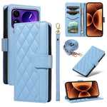 For Xiaomi 17 Pro Max Wallet Case Rhombus Leather Phone Cover with Strap