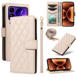 For Xiaomi 17 Pro Max Wallet Case Rhombus Leather Phone Cover with Strap