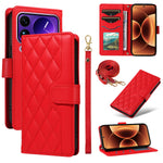 For Xiaomi 17 Pro Max Wallet Case Rhombus Leather Phone Cover with Strap
