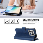 For Xiaomi 17 Leather Case 9 Card Slots Zipper Wallet Stand Phone Cover with Wrist Strap