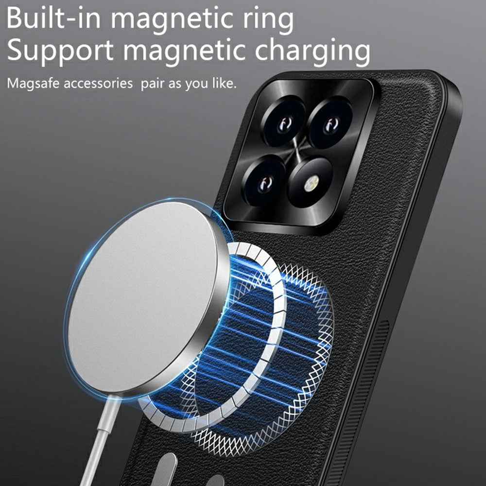 For Xiaomi 17 Case Magnetic Case PU TPU PC Phone Back Cover with Metal Lens Frame